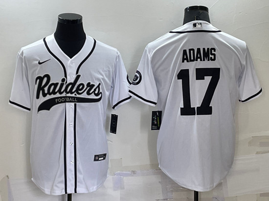 Men's Las Vegas Raiders #17 Davante Adams White Cool Base Stitched Baseball Jersey
